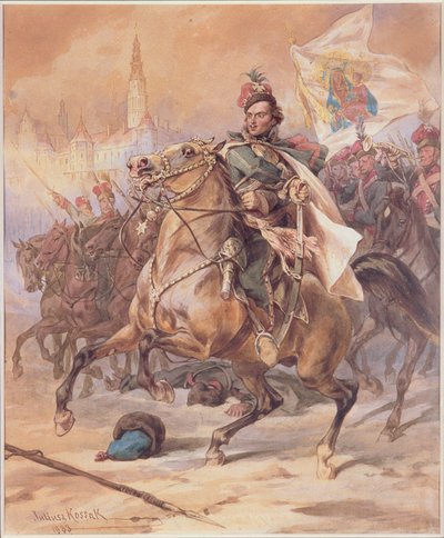 Kazimierz Pulawski at the Battle of Czestochowa, December 1770 by Juliusz Fortunat Kossak